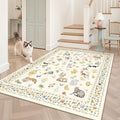 Cat 4x6 Area Rugs, Machine Washable Animal Floral Accent Rug Non-Slip Low Pile by Soalmost