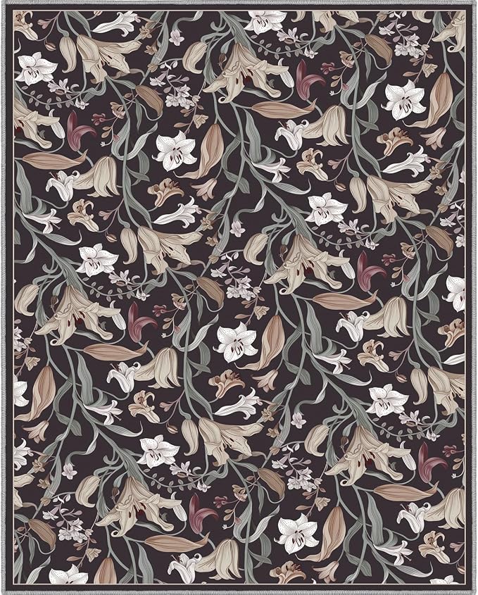 Area Rug 8x10 Vintage Rug Traditional Mat, Non Slip Indoor Boho Area Rug Carpet by PhonzenuoCarpet