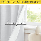 NICETOWN Faux Linen Greyish White Room Darkening Curtain Valances 36 inches Long - Image 5