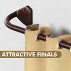 GXOACKJ Brown Curtain Rods for Windows 28 to 48 inch, 5/8 inch Adjustable Wrap - Image 7