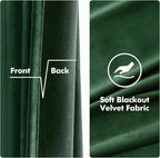 MIULEE Christmas 90 Inches Velvet Curtains Emerald Green Elegant Grommet - Image 3