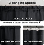 Chyhomenyc Black Valance for Windows, Light Filtering Faux Linen Solid Short - Image 5