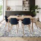 Toneed Abstract Area Rug Modern Washable Rug Soft Non Slip Rug Low Pile - Image 4