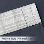 MIULEE Stone Blue Back Tab Blackout Curtains 120 Inch Long 2 Panels Set - Image 4