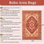 SERISSA 9x12 Area Rugs for Living Room, Large Washable Non-Slip Boho Rug - Image 2