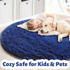 Amdrebio Navy Blue Round Rug 4Ft - Image 2