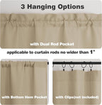 Chyhomenyc Camel Valance for Windows, Light Filtering Faux Linen Solid Short - Image 5