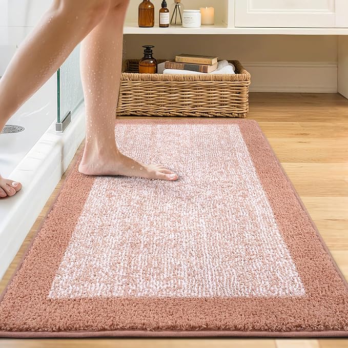 48x24 Long Bathroom Rugs Washable Non Slip, Soft Absorbent Quick Dry Mats - Image 2