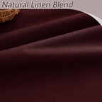 Guken Burgundy 100% Blackout Linen Curtains 84 Inch Length 2 Panels Set - Image 3