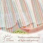 jinchan Valance Curtain Linen Textured Striped Window Curtain - Image 7