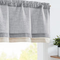 jinchan Linen Valance for Farmhouse Living Room Windows 16 Inch Gray Slubbed by JINCHAN