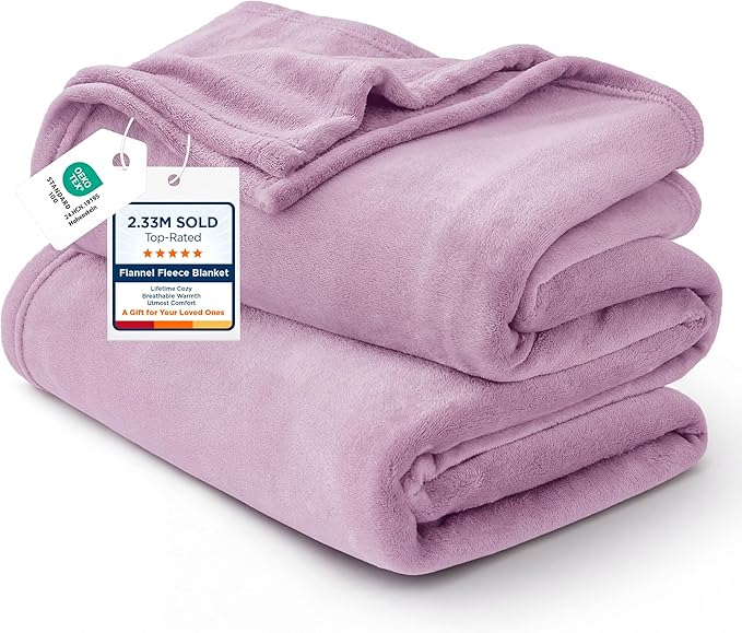 Bedsure GentleSoft Fleece Blankets Queen Size Lilac Lavender by BEDSURE