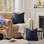 GIGIZAZA Navy Blue Velvet Pillow Covers 24x24, Square Solid Throw Pillow Covers - Image 3