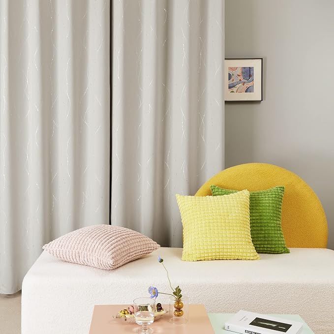 Deconovo Beige Blackout Curtains, Room Darkening Curtain, Thermal Insulated - Image 3