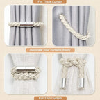 NICEEC 2 Pack Strong Magnetic Curtain Tiebacks Modern Simple Style Drape Tie - Image 6