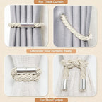NICEEC 4 Pack Strong Magnetic Curtain Tiebacks Modern Simple Style Drape Tie - Image 6