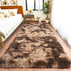 Pionblank Fluffy Runner Rugs for Bedroom 2x6, Modern Shaggy Brown Area Rug for by PIONBLANK