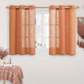 LAMIT Burnt Orange Linen Curtains 40 Inches Long by LAMIT