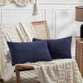 Fancy Homi 2 Packs Navy Blue Lumbar Decorative Throw Pillow Covers 16x32 Inch by Fancy+Homi
