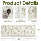 jinchan Floral Curtain Valance for Windows 16 Inch Linen Valance for Kitchen - Image 7