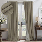 Pitalk 108 Inch Curtains 2 Panel Set Burg Modern Earthy Earth Tone Decorative by Pitalk