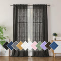 Simplebrand Chocolate Semi-Sheer Curtains, 42x96 Inch, 2 Panels, Light Filtering by Simplebrand