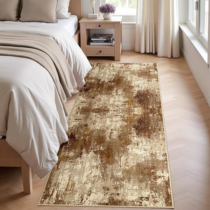 Washable Area Rugs 2'x10' Non-Slip Modern Abstract Soft - Image 4