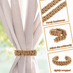 Ptwola 2 Pack Braided Curtain Tiebacks Boho Elegant Rustic Curtain Holdbacks - Image 3