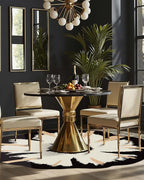 Latte&Fog Round Area Rug for Living Room, Modern Floral Washable Circle Rug - Image 3