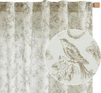 jinchan Linen Floral Curtains for Living Room 96 Inch Length Taupe Printed - Image 8