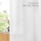 NICETOWN Thick Linen White Curtains 72 inches Long - Image 3