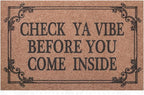 Front Door Indoor Outdoor Entrance Doormat Brown Rubber Welcome Door Mat Come by HLFMVWE