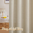 NICETOWN Linen Curtains Taupe 63 inch Long - Image 2