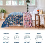 MSGKV Boho Throw Blanket for Couch 50"x60" 100% Cotton Floral Blanket Spring - Image 5