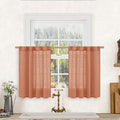 LAMIT Short Window Linen Curtains 36 Inch Length 2 Panels, Terracotta Light by LAMIT