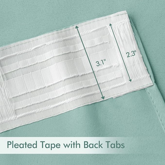 MIULEE Aqua Back Tab Blackout Curtains 84 Inch Length 2 Panels Set - Image 4