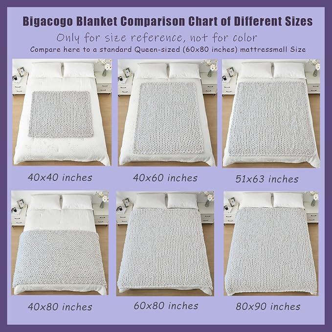 Bigacogo Chunky Knit Throw Blanket - Image 5