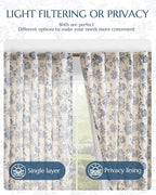 jinchan Lined Linen Floral Curtains - Image 6