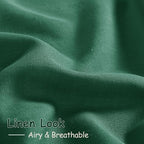 Dark Green Linen Curtains for Living Room 63 Inches Long 2 Panel Set Light - Image 5