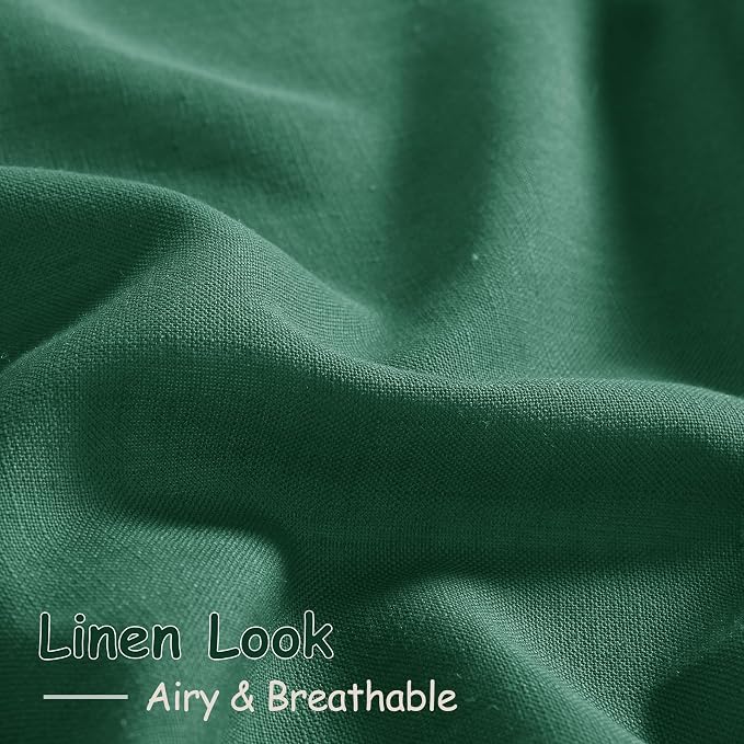 Extra Long Dark Green Linen Curtains 120 Inch - Image 5