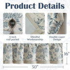 jinchan Floral Valance Curtain Linen Kitchen Valance - Image 6