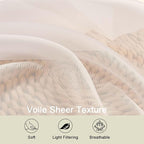 Cream Sheer Curtains for Bedroom Living Room 96 Inches Long 2 Panels, Modern - Image 3