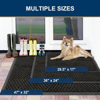 Smiry Front Door Mat Outside Entrance, Heavy Duty Sturdy Natural Rubber Doormat - Image 2
