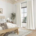 Guken Ivory 100% Blackout Linen Curtains 108 Inch Length 2 Panels Set - Image 8