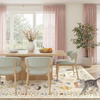 Cat 8x10 Area Rugs for Living Room, Machine Washable Animal Floral Vintage Rug - Image 3