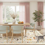 Cat 9x12 Area Rugs for Living Room, Machine Washable Animal Floral Vintage Rug - Image 2