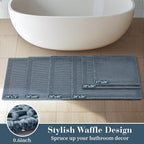 RESARE Waffle Bath Mat for Bathroom, Super Absorbent Bathroom Rugs Non Slip - Image 5