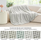 BEDELITE Fleece Blanket Twin for Bed Couch, 3D Jacquard Decorative Light Grey - Image 7