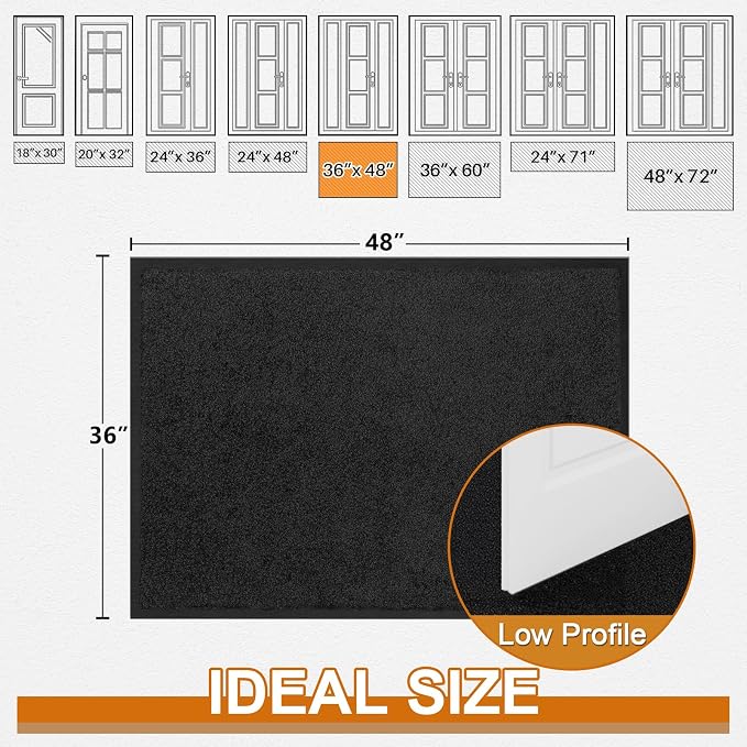 Mibao Dirt Trapper Door Mat for Indoor Outdoor, Waterproof All-Season, - Image 3