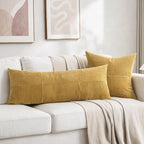 Fancy Homi 2 Packs Mustard Yellow Decorative Throw Pillow Covers 22x22 Inch - Image 6